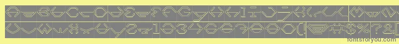 フォントinside Hollow Inverse – 黄色の背景に灰色の文字