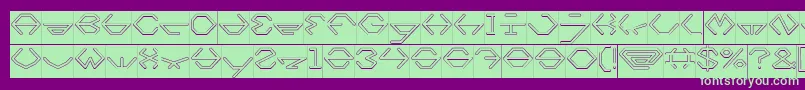 フォントinside Hollow Inverse – 紫の背景に緑のフォント