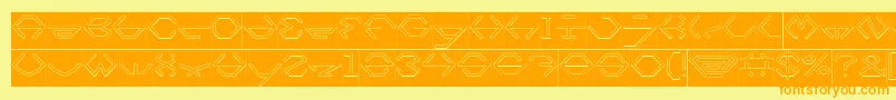 inside Hollow Inverse Font – Orange Fonts on Yellow Background