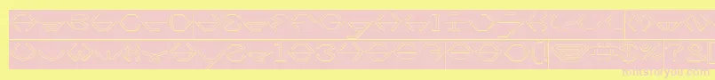 フォントinside Hollow Inverse – ピンクのフォント、黄色の背景