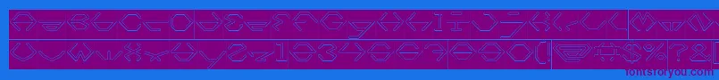 inside Hollow Inverse Font – Purple Fonts on Blue Background
