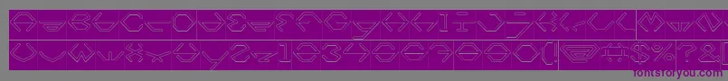 フォントinside Hollow Inverse – 紫色のフォント、灰色の背景