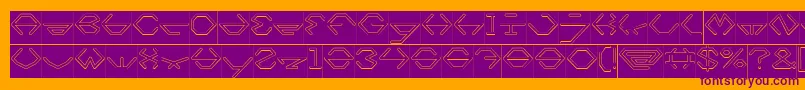 inside Hollow Inverse Font – Purple Fonts on Orange Background