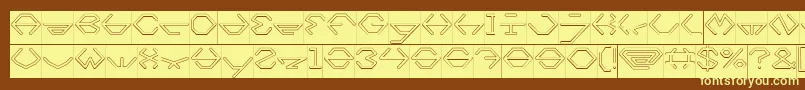 inside Hollow Inverse-fontti – keltaiset fontit ruskealla taustalla