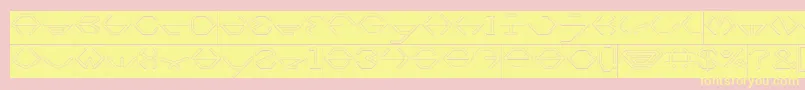 inside Hollow Inverse-Schriftart – Gelbe Schriften auf rosa Hintergrund