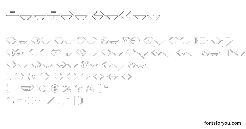 Inside Hollow Font – alphabet, numbers, special characters