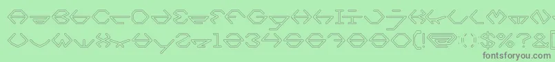 inside Hollow Font – Gray Fonts on Green Background