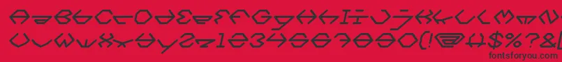 Fonte inside Italic – fontes pretas em um fundo vermelho