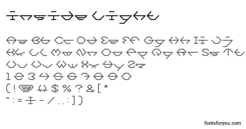 Inside Lightフォント–アルファベット、数字、特殊文字