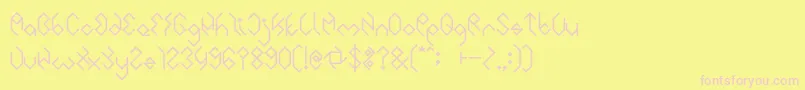 フォントINSIDE THE BOX Bold – ピンクのフォント、黄色の背景