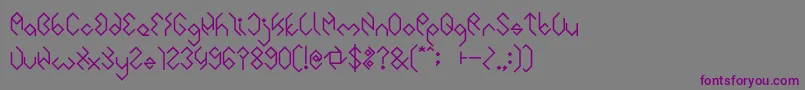 フォントINSIDE THE BOX Bold – 紫色のフォント、灰色の背景