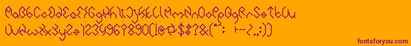 フォントINSIDE THE BOX Bold – オレンジの背景に紫のフォント