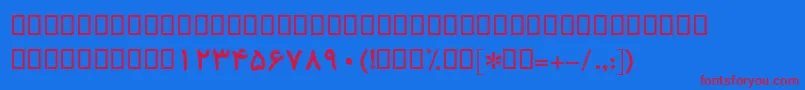 fuente BKoodakBold – Fuentes Rojas Sobre Fondo Azul