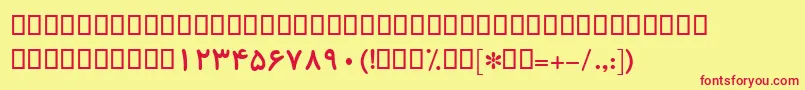 BKoodakBold-fontti – punaiset fontit keltaisella taustalla