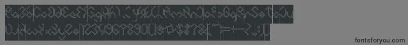 フォントINSIDE THE BOX Hollow Inverse – 黒い文字の灰色の背景