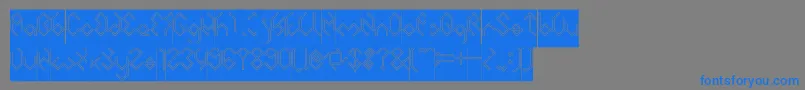 INSIDE THE BOX Hollow Inverse-Schriftart – Blaue Schriften auf grauem Hintergrund