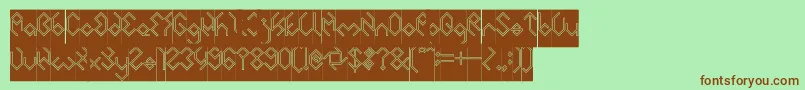 INSIDE THE BOX Hollow Inverse Font – Brown Fonts on Green Background