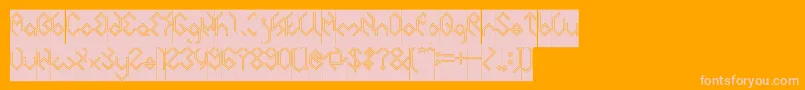 INSIDE THE BOX Hollow Inverse Font – Pink Fonts on Orange Background