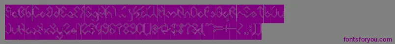 INSIDE THE BOX Hollow Inverse Font – Purple Fonts on Gray Background