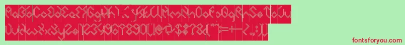 INSIDE THE BOX Hollow Inverse Font – Red Fonts on Green Background