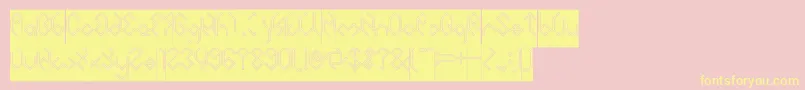 INSIDE THE BOX Hollow Inverse-Schriftart – Gelbe Schriften auf rosa Hintergrund