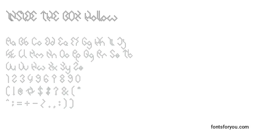 INSIDE THE BOX Hollowフォント–アルファベット、数字、特殊文字