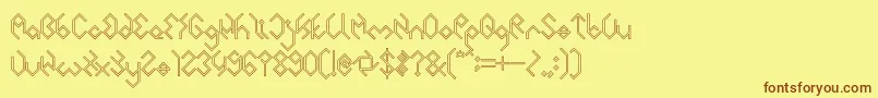 INSIDE THE BOX Hollow Font – Brown Fonts on Yellow Background