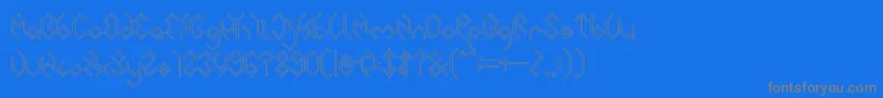 INSIDE THE BOX Hollow-Schriftart – Graue Schriften auf blauem Hintergrund