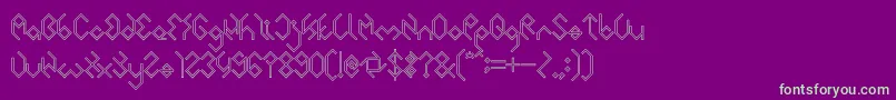 Fonte INSIDE THE BOX Hollow – fontes verdes em um fundo violeta