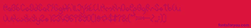INSIDE THE BOX Hollow Font – Purple Fonts on Red Background