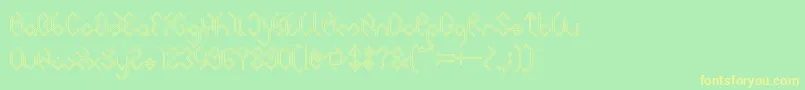 INSIDE THE BOX Hollow Font – Yellow Fonts on Green Background