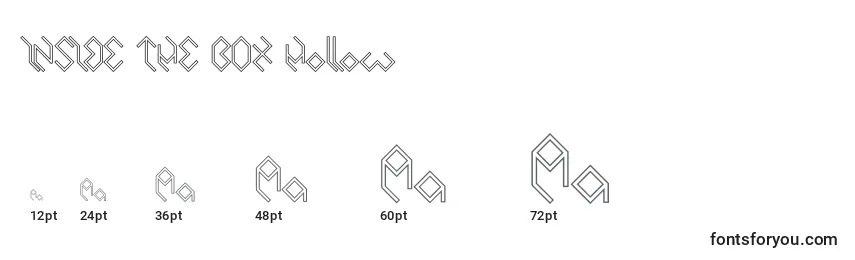 Tamaños de fuente INSIDE THE BOX Hollow