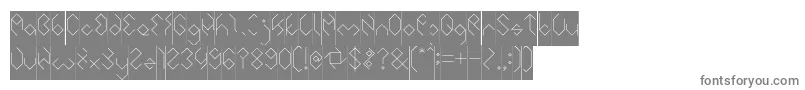 フォントINSIDE THE BOX Inverse – 白い背景に灰色の文字