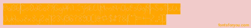 INSIDE THE BOX Inverse-Schriftart – Orangefarbene Schriften auf rosa Hintergrund