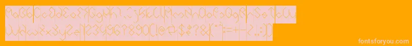 INSIDE THE BOX Inverse-Schriftart – Rosa Schriften auf orangefarbenem Hintergrund