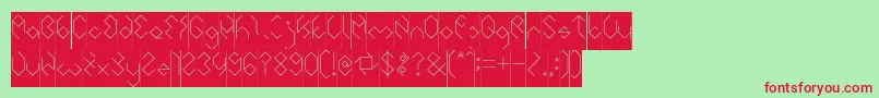 フォントINSIDE THE BOX Inverse – 赤い文字の緑の背景