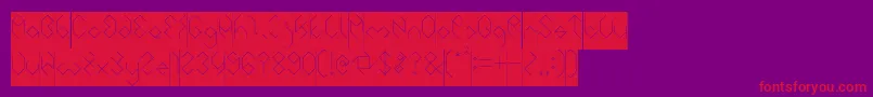 INSIDE THE BOX Inverse-Schriftart – Rote Schriften auf violettem Hintergrund