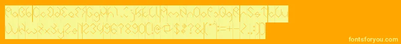 INSIDE THE BOX Inverse-Schriftart – Gelbe Schriften auf orangefarbenem Hintergrund