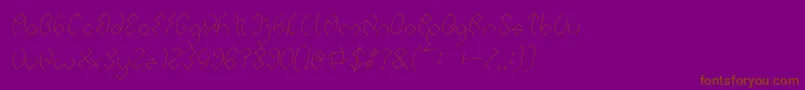 INSIDE THE BOX Italic-Schriftart – Braune Schriften auf violettem Hintergrund