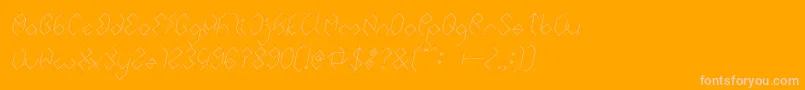 INSIDE THE BOX Italic-fontti – vaaleanpunaiset fontit oranssilla taustalla