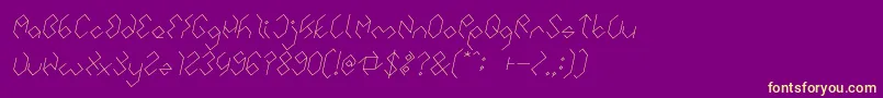 Fonte INSIDE THE BOX Italic – fontes amarelas em um fundo roxo