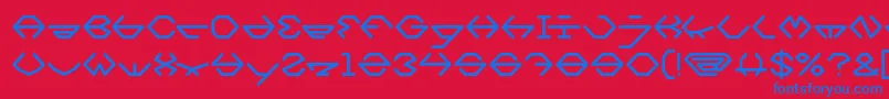 inside Font – Blue Fonts on Red Background