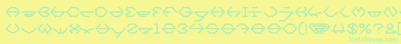inside-Schriftart – Grüne Schriften auf gelbem Hintergrund