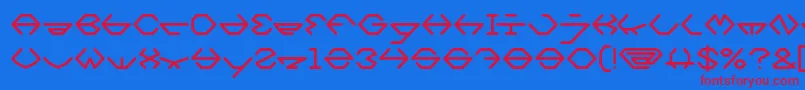 inside Font – Red Fonts on Blue Background