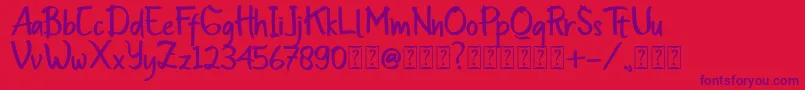 Insomenest-Schriftart – Violette Schriften auf rotem Hintergrund