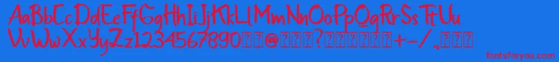 Insomenest Font – Red Fonts on Blue Background