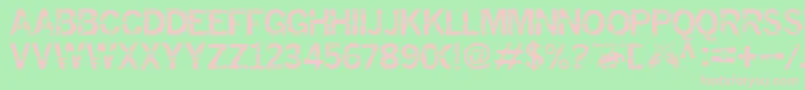 insomnesia fontvir us-fontti – vaaleanpunaiset fontit vihreällä taustalla