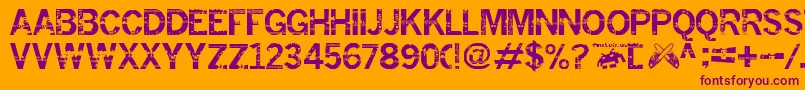 insomnesia fontvir us-Schriftart – Violette Schriften auf orangefarbenem Hintergrund