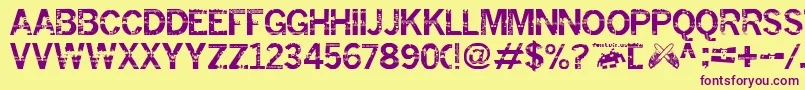 Шрифт insomnesia fontvir us – фиолетовые шрифты на жёлтом фоне