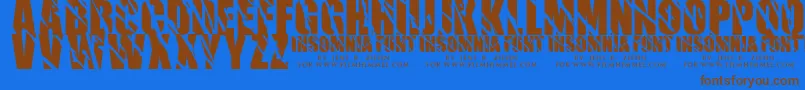 Insomnia 1 Font – Brown Fonts on Blue Background